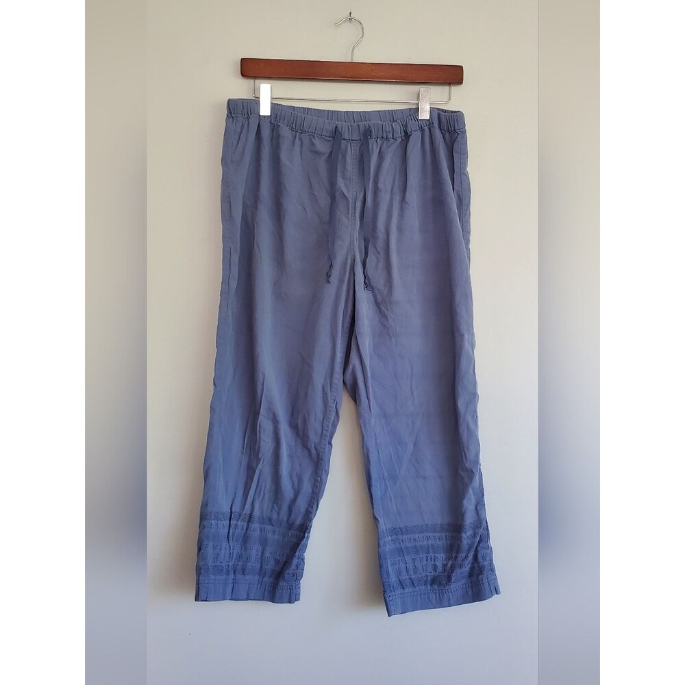 Kavu Slate Blue Drawstring Cotton Pants Size Small